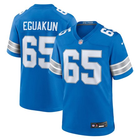 Men's Detroit Lions Kingsley Eguakun Nike Blue Game Jersey