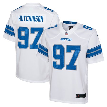 Youth Detroit Lions Aidan Hutchinson Nike White Player Game Jersey