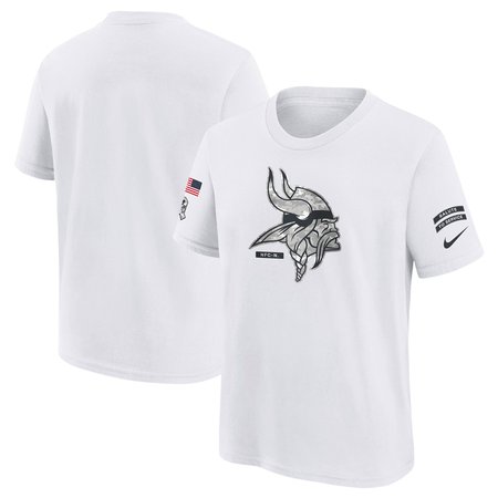 Youth Minnesota Vikings Nike White 2024 Salute To Service T-Shirt