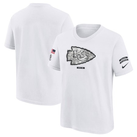 Youth Kansas City Chiefs Nike White 2024 Salute To Service T-Shirt