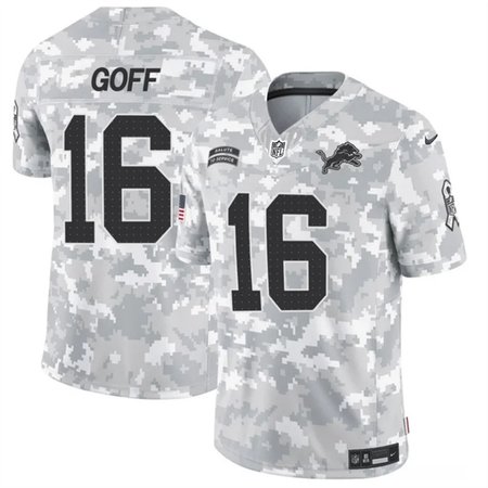 Men's Detroit Lions #16 Jared Goff 2024 F.U.S.E Arctic Camo Salute to Service Limited Stitched Football Jersey