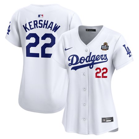 Women's Los Angeles Dodgers Clayton Kershaw Nike White 2024 World Series Limited Player Jersey