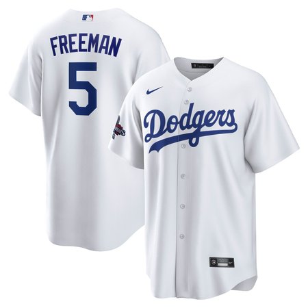 Men's Los Angeles Dodgers Freddie Freeman Nike White 2024 World Series Champions Big &Tall Replica Player Jersey