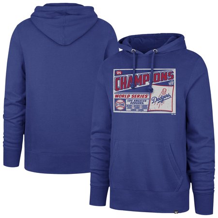 Men's Los Angeles Dodgers '47 Royal 2024 World Series Champions Headline Pullover Hoodie