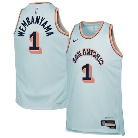 Youth San Antonio Spurs Victor Wembanyama Nike Light Blue 2024/25 Swingman Player Jersey - City Edition