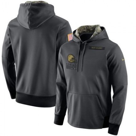 Men's Cleveland Browns Anthracite Salute to Service Player Performance Hoodie