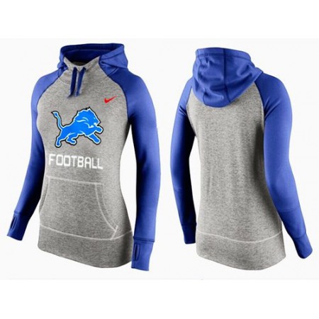 Women's Detroit Lions Performance Hoodie Grey & Blue_1
