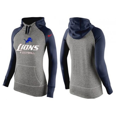 Women's Detroit Lions Performance Hoodie Grey & Dark Blue