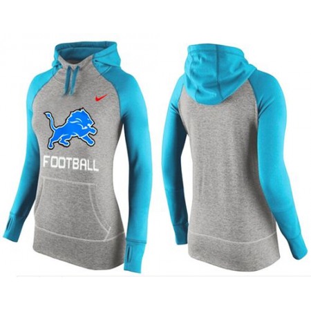 Women's Detroit Lions Performance Hoodie Grey & Light Blue