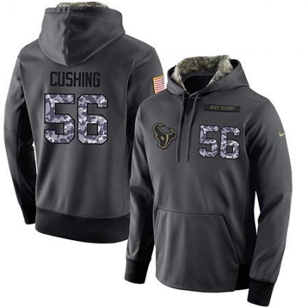 NFL Men's Houston Texans #56 Brian Cushing Stitched Black Anthracite Salute to Service Player Performance Hoodie