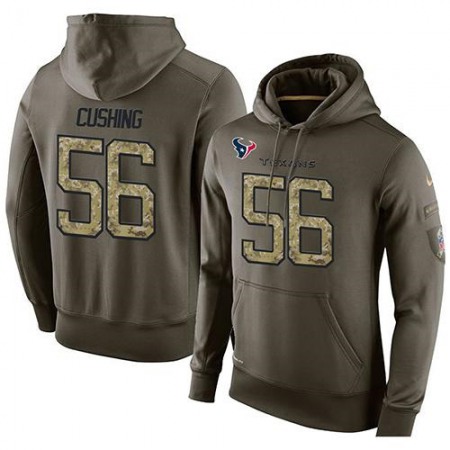 NFL Men's Houston Texans #56 Brian Cushing Stitched Green Olive Salute To Service KO Performance Hoodie
