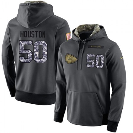 NFL Men's Kansas City Chiefs #50 Justin Houston Stitched Black Anthracite Salute to Service Player Performance Hoodie