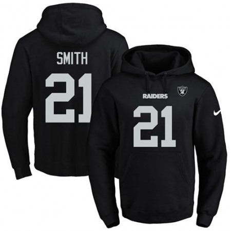 Raiders #21 Sean Smith Black Name & Number Pullover NFL Hoodie