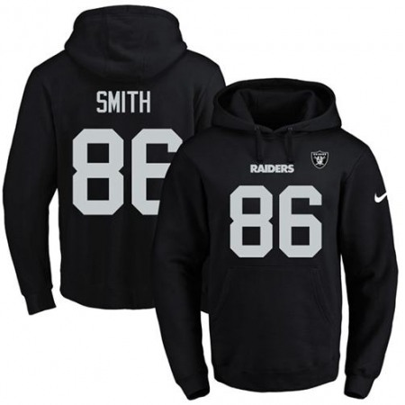 Raiders #86 Lee Smith Black Name & Number Pullover NFL Hoodie
