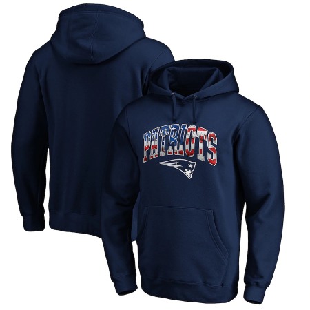 Men's New England Patriots Navy Banner Wave Pullover Hoodie