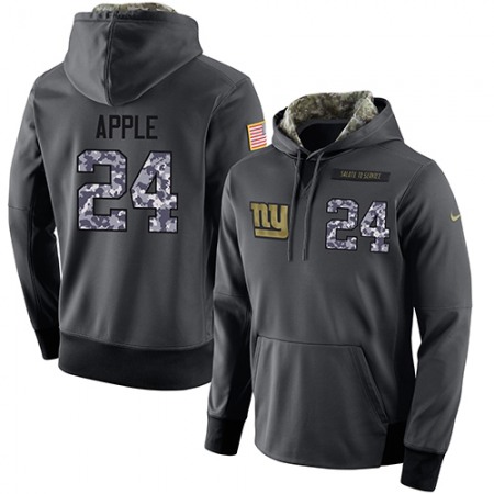 NFL Men's New York Giants #24 Eli Apple Stitched Black Anthracite Salute to Service Player Performance Hoodie