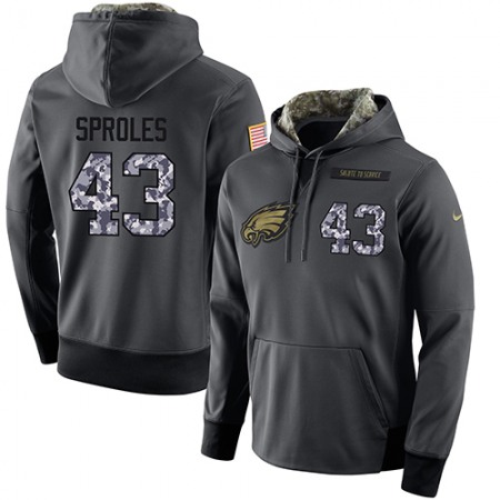 NFL Men's Philadelphia Eagles #43 Darren Sproles Stitched Black Anthracite Salute to Service Player Performance Hoodie