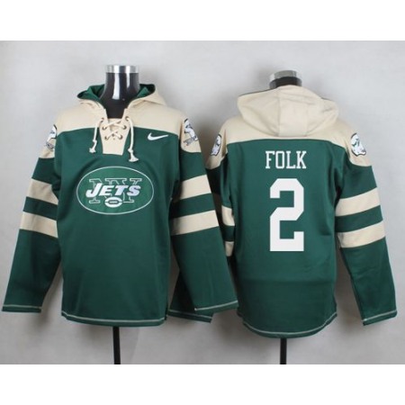 Nike Jets #2 Nick Folk Green Player Pullover NFL Hoodie