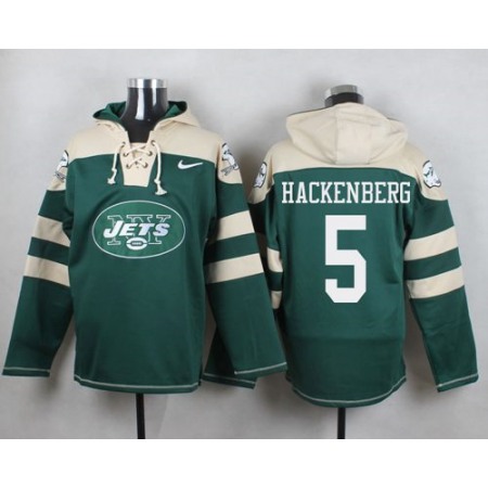 Nike Jets #5 Christian Hackenberg Green Player Pullover NFL Hoodie