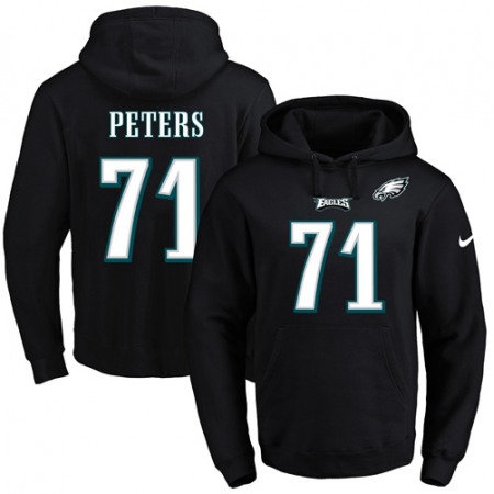 Eagles #71 Jason Peters Black Name & Number Pullover NFL Hoodie