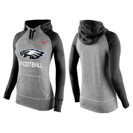 Women's Philadelphia Eagles Performance Hoodie Grey & Black_1