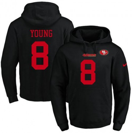 49ers #8 Steve Young Black Name & Number Pullover NFL Hoodie