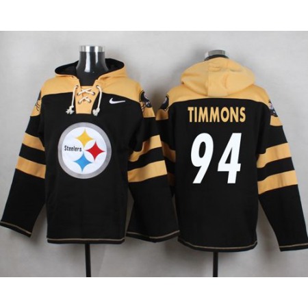 Nike Steelers #94 Lawrence Timmons Black Player Pullover NFL Hoodie