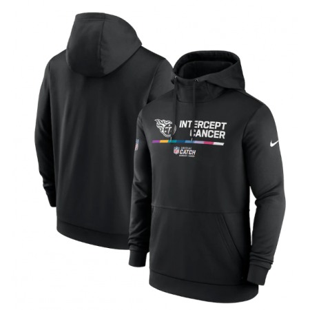 Men's Tennessee Titans 2022 Black Crucial Catch Therma Performance Pullover Hoodie