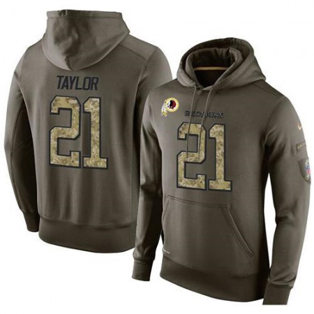 NFL Men's Washington Redskins #21 Sean Taylor Stitched Green Olive Salute To Service KO Performance Hoodie