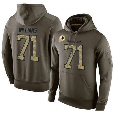 NFL Men's Washington Redskins #71 Trent Williams Stitched Green Olive Salute To Service KO Performance Hoodie