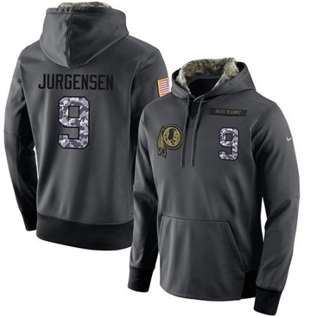 NFL Men's Washington Redskins #9 Sonny Jurgensen Stitched Black Anthracite Salute to Service Player Performance Hoodie