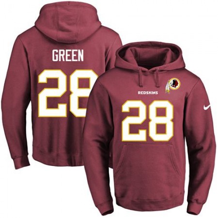 Redskins #28 Darrell Green Burgundy Red Name & Number Pullover NFL Hoodie