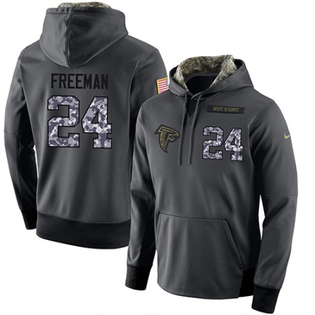 NFL Men's Atlanta Falcons #24 Devonta Freeman Stitched Black Anthracite Salute to Service Player Performance Hoodie