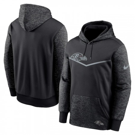 Men's Baltimore Ravens Black Reflective Therma Hoodie