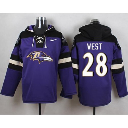 Nike Ravens #28 Terrance West Purple Player Pullover NFL Hoodie