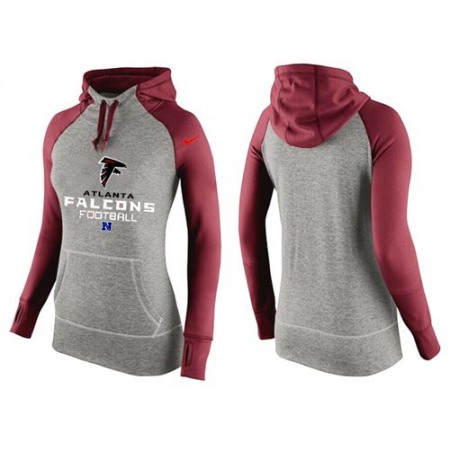 Women's Atlanta Falcons Performance Hoodie Grey & Red_1