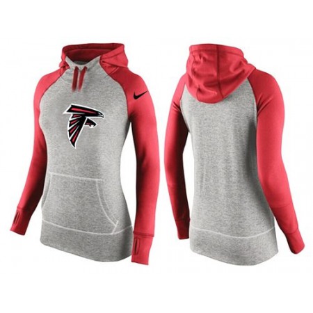 Women's Atlanta Falcons Performance Hoodie Grey & Red_2