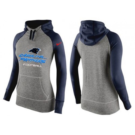 Women's Carolina Panthers Performance Hoodie Grey & Dark Blue