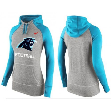 Women's Carolina Panthers Performance Hoodie Grey & Light Blue_1