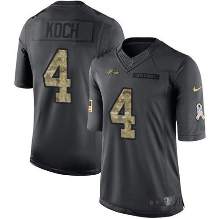 Ravens #4 Sam Koch Black Men's Stitched NFL Limited 2016 Salute to Service Jersey