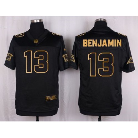 Panthers #13 Kelvin Benjamin Black Men's Stitched NFL Elite Pro Line Gold Collection Jersey