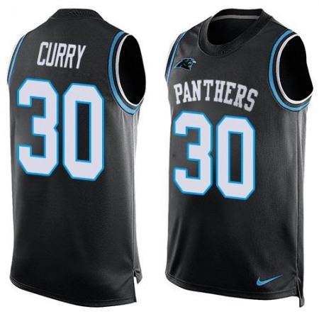 Panthers #30 Stephen Curry Black Team Color Men's Stitched NFL Limited Tank Top Jersey