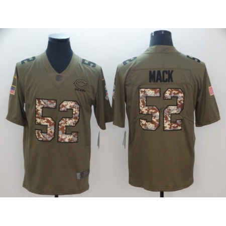 Men's Chicago Bears #52 Khalil Mack Green Salute To Service Limited Stitched NFL Jersey