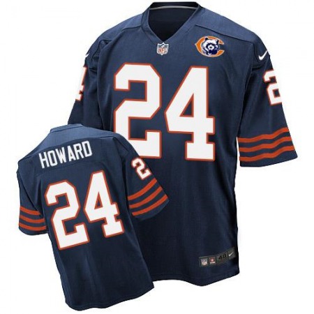 Nike Bears #24 Jordan Howard Navy Blue Throwback Men's Stitched NFL Elite Jersey