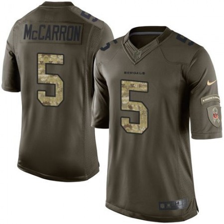Bengals #5 AJ McCarron Green Men's Stitched NFL Limited Salute to Service Jersey