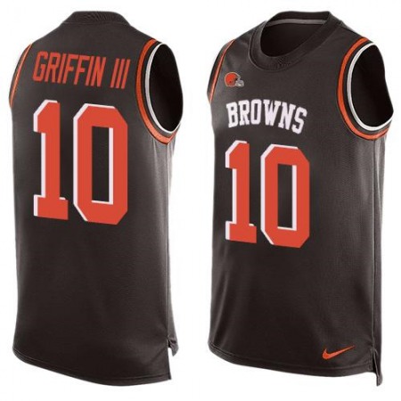 Browns #10 Robert Griffin III Brown Team Color Men's Stitched NFL Limited Tank Top Jersey