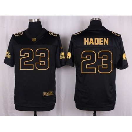 Browns #23 Joe Haden Black Men's Stitched NFL Elite Pro Line Gold Collection Jersey