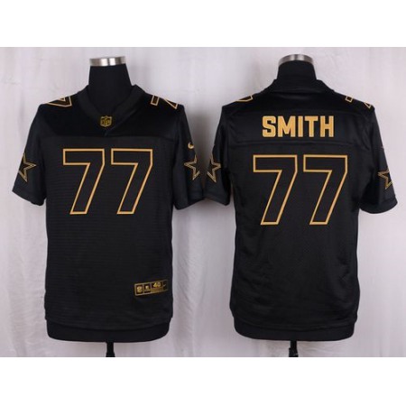 Cowboys #77 Tyron Smith Black Men's Stitched NFL Elite Pro Line Gold Collection Jersey