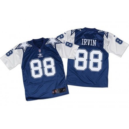 Cowboys #88 Michael Irvin Navy Blue/White Throwback Men's Stitched NFL Elite Jersey