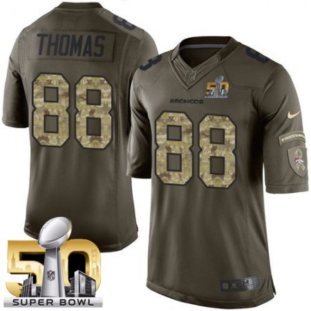 Broncos #88 Demaryius Thomas Green Super Bowl 50 Men's Stitched NFL Limited Salute To Service Jersey
